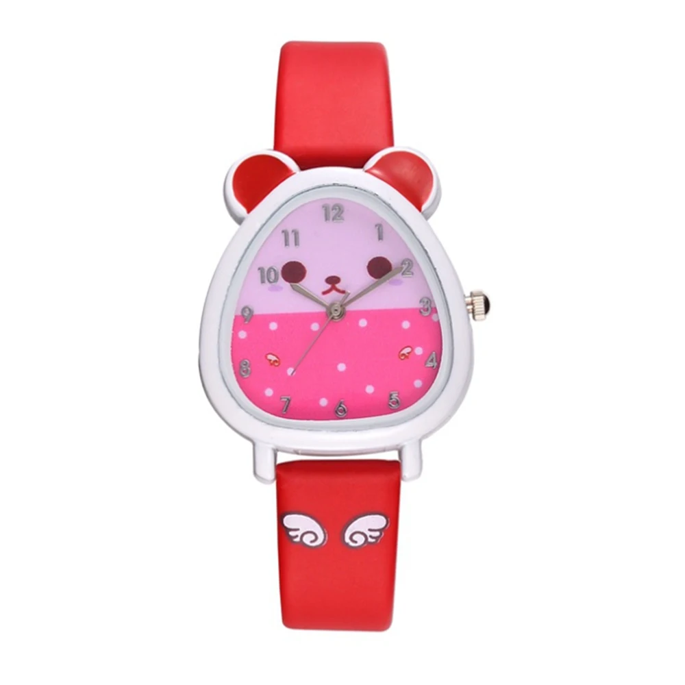 Мультфильм часы для девочек кожаные ремни наручные Дети Кварцевые часы Симпатичные часы детские часы Симпатичные