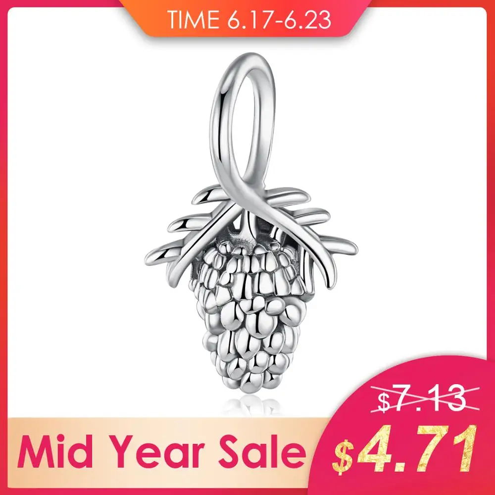 

JewelryPalace Nature Pinecone 100% 925 Sterling Silver Beads Charms Fit Bracelets Fashion DIY Fine Jewelry For Women Gifts