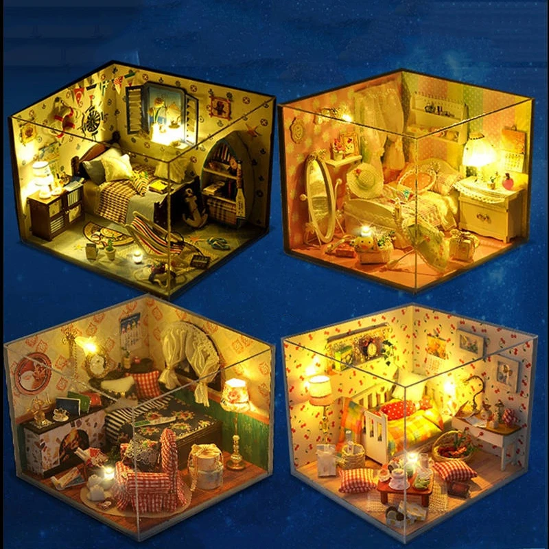الاطفال الفتيات DIY بيت الدمية تجميع Diy منازل دمية المنمنمات دمية مجموعة اثاث عدة لعب للأطفال مع مصباح ليد الاطفال الفتيات DIY بيت الدمية تجميع Diy منازل دمية المنمنمات دمية مجموعة اثاث عدة لعب للأطفال مع مصباح ليد
