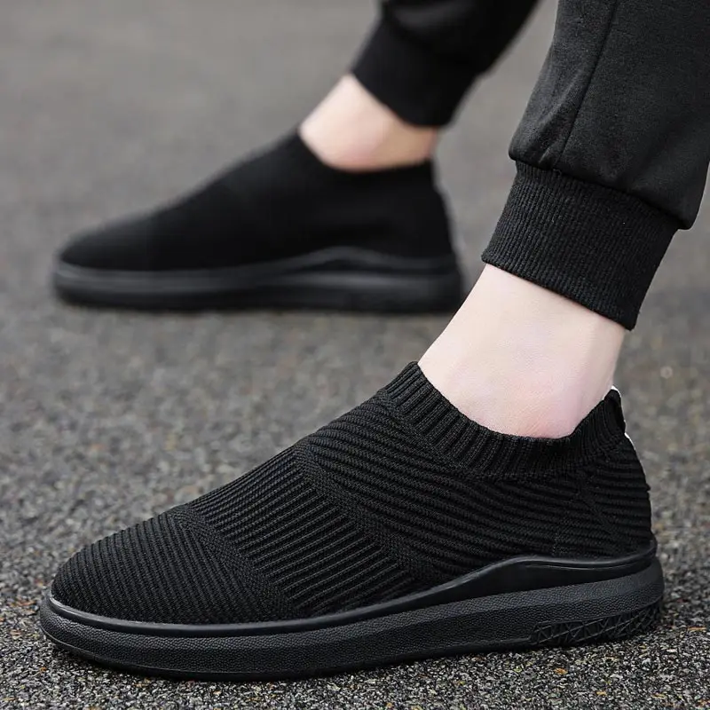 

Breathable Slip-On Socks Sneakers Man Sport Shoes Sports Men Running Shoes Men Black Chaussure Homme Tennis Trainers Gym B-201