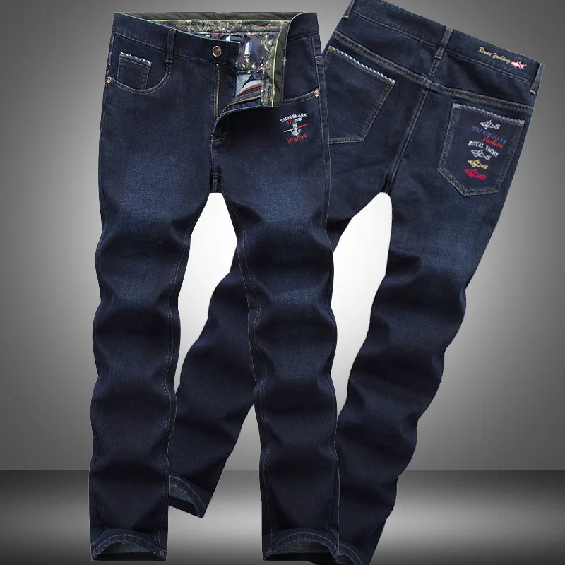 2018New Italy shark Embroidery jeans for men high quality blue color