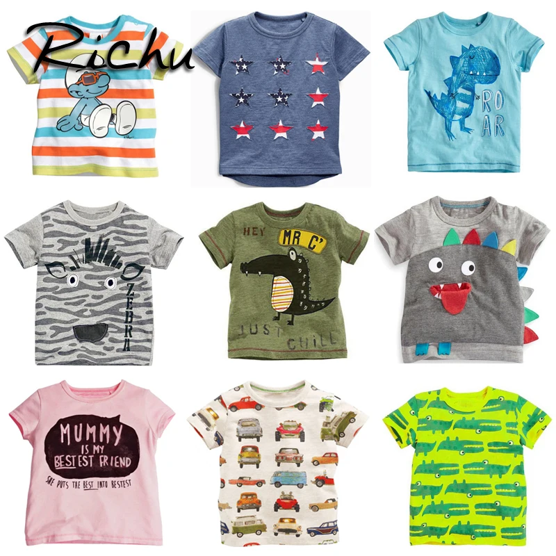 

Richu dinosaur tshirts for boys short summer t-shirt with sequins for girls avengers t shirts for boys t shirt with animal