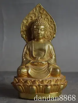 

christmas old tibet buddhism bronze gilt Sakyamuni Shakyamuni Tathagata buddha statue halloween