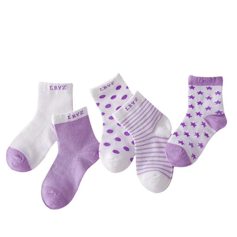 

5 Pair=10PCS/lot Baby Socks Neonatal Cotton dots plain Kids Girls Boys Children Socks For 0-6 Year