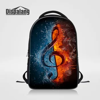 

Dispalang Supreme Customize Backpack Large Bookbag Flame Musical Note 3D Printing Women Fashion Travel Backpacks Laptop bagpack