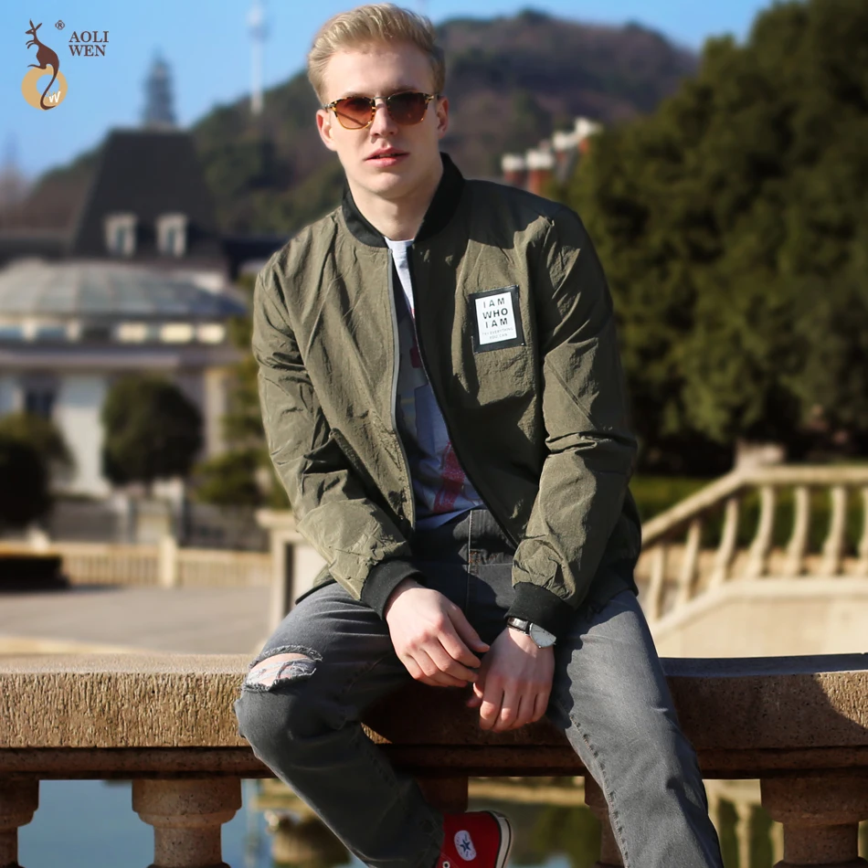 

Aoliwen 2018 Brand Fashion Leisure Sweatshirts Comfortable To Men'S Jacket Long-Sleeved Alphabet Pattern Male Zipper Jacket