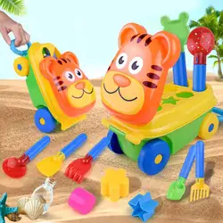 15 шт. детская тележка пляжный песок корзина для игрушек вода детский набор с лопаткой игрушки для игр детский замок лопата грабли