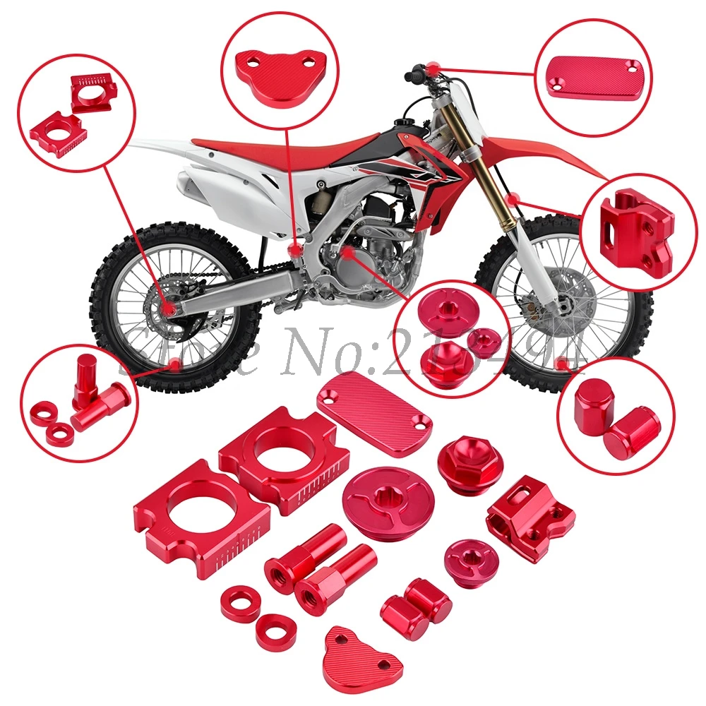 

NICECNC Clutch Brake Reservoir Cover Engine Plugs Axle block Nuts Caps Clamp Kits For Honda CRF250R 2010-2017 CRF450R 2002-2016
