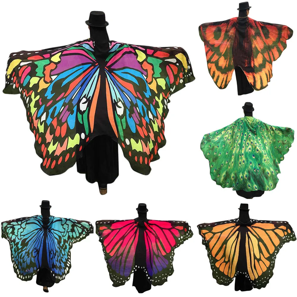 

Scarvs 1PC Scarf Women Soft Fabric Butterfly Wings Shawl Fairy Ladies Nymph Pixie Costume Accessory Scarf 2019 Feb02