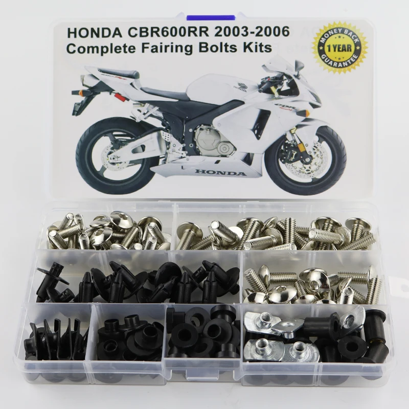 Для Honda CBR 600RR CBR600RR 2003-2006 с OEM стиль мотоцикл Полный Обтекатель болты комплекты винты шайба крепеж гайки - Цвет: Silver