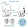 Newest Type Smart Robots Dance Voice Command 3 Languages Versions Touch Control Toys Interactive Robot Cute Toy Gifts for Kids 3