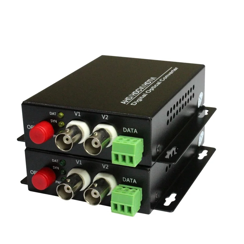 

High Quality HD CVI 2 Channel Video Fiber Optical Converters +RS485 Transmitter Receiver -For 720P 960P AHD CVI HD Cameras CCTV