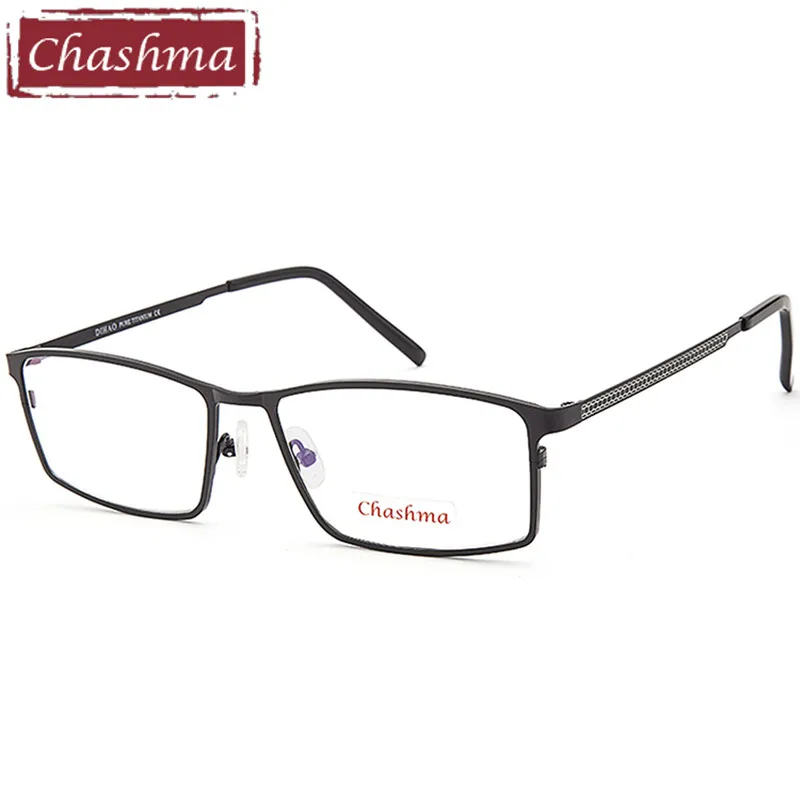 Мужская титановая оправа Chashma черная для очков из чистого титана высокое