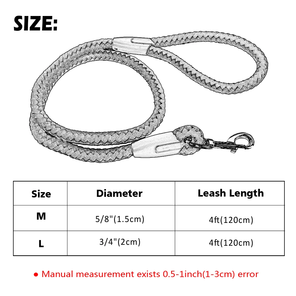 Свернутый поводок для собак тренировочный домашних животных плетеный 5/8
