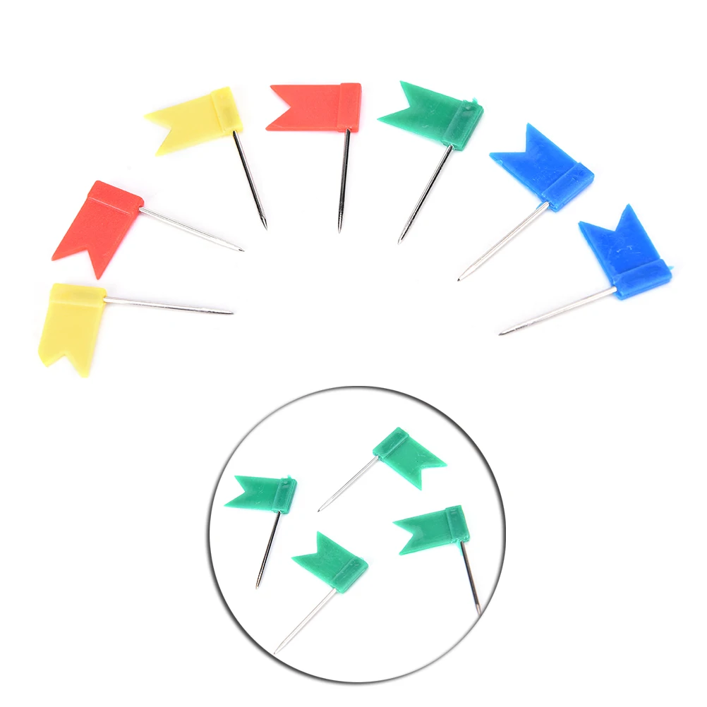 Шт. 50 шт. цветной Флаг Push Pins Office Home школьные принадлежности пробковая доска карта рисунок