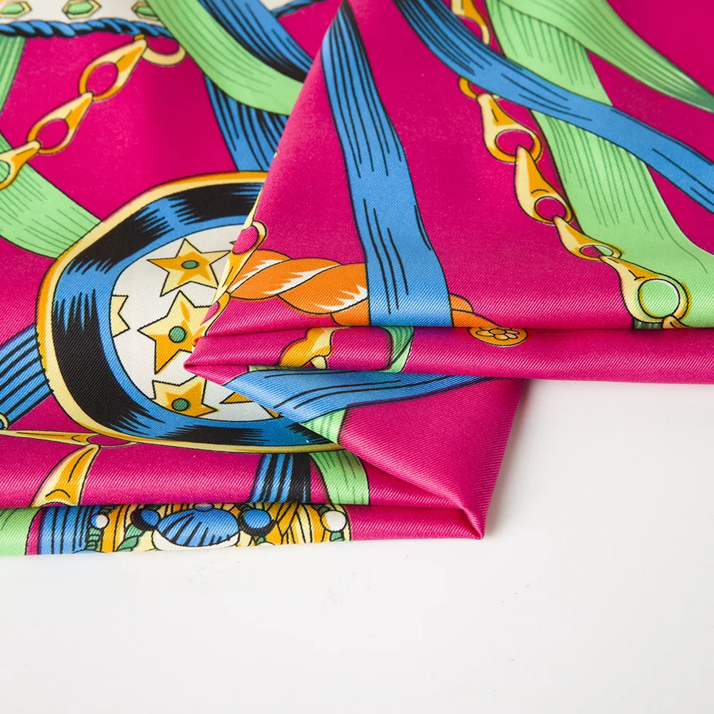 Популярный бренд женский саржевый шелковый шарф цепочка шелковая лента Принт шарф платок головная повязка в виде чалмы большой хиджаб квадратные шарфы Femal Foulard