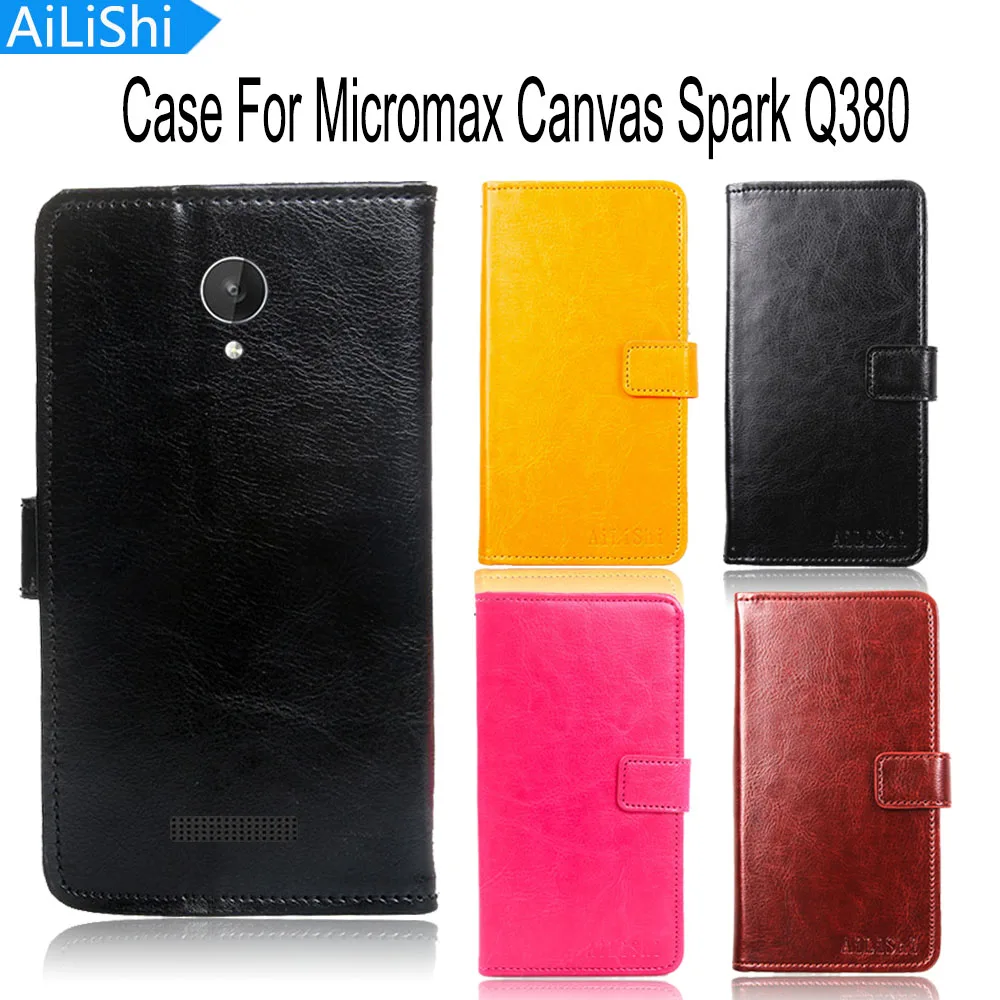 

AiLiShi Luxury Flip Leather Case For Micromax Canvas Spark Q380 Case Protective Cover Phone Bag Wallet