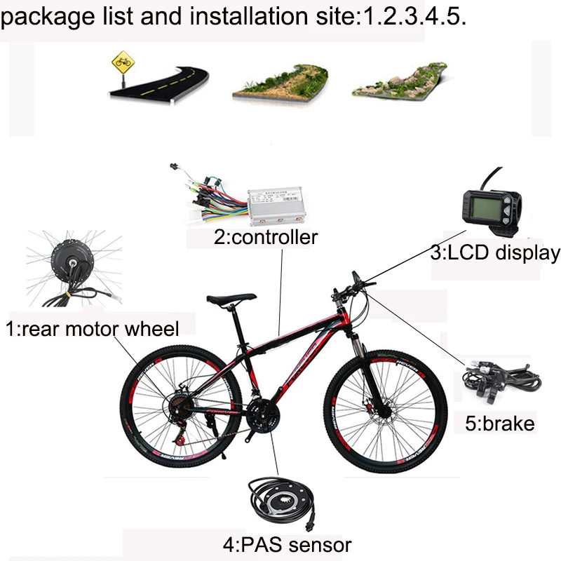 Flash Deal Electric Bicycle Rear Wheel Motor Wheel for a Bicycle 24V 250W Screw 26"28"E Bike Conversion Kit Imortor Brushless Gear Black 2