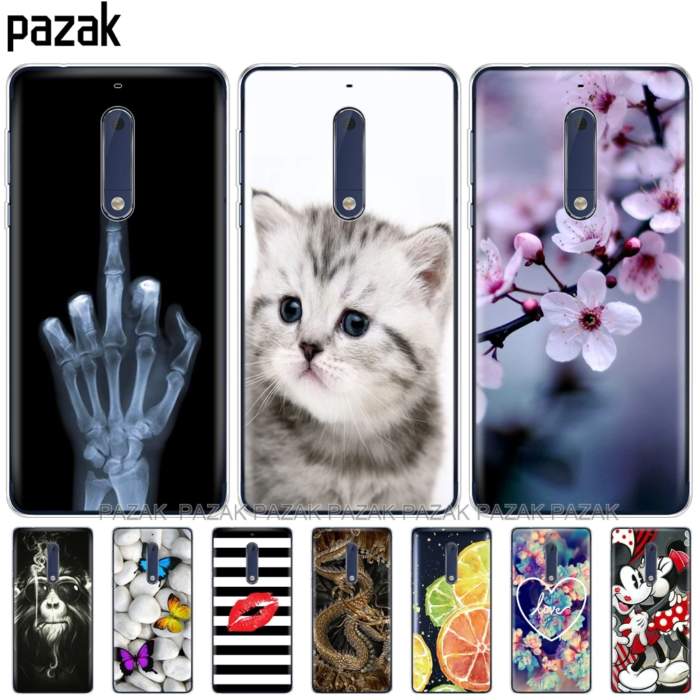 Силиконовый чехол для Nokia 1, 2, 2,1, 3, 3,1, 5, 5,1 plus,, мягкая задняя крышка из ТПУ, противоударный чехол, бампер, корпус, дизайн