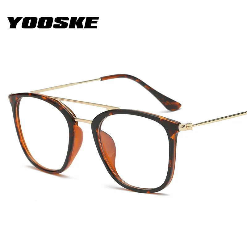 

YOOSKE Optical Lens Glasses Women Myopia Eyeglasses Frames Trendy Metal Spectacles Clear Lenses Men Eyewear