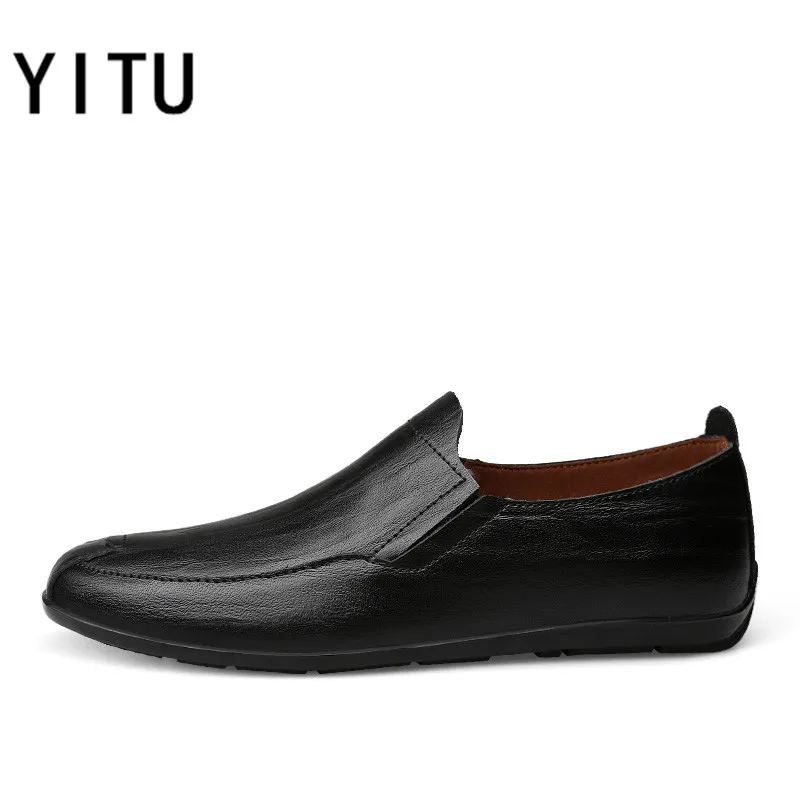 YITU уличная Удобная прогулочная обувь мужские и женские дышащие легкие кроссовки из натуральной кожи мягкая противоскользящая спортивная обувь - Цвет: Black