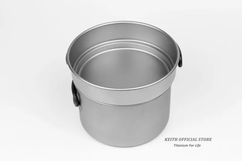 Panela de Titânio Conjunto com Alça Keith 800 Pote Tigela Dobrável Cozinhar Definir Ultralight Camping Piquenique Panelas Utensílio Ti6012 2 In1 400 ml 10 High Quality Esporte e Lazer