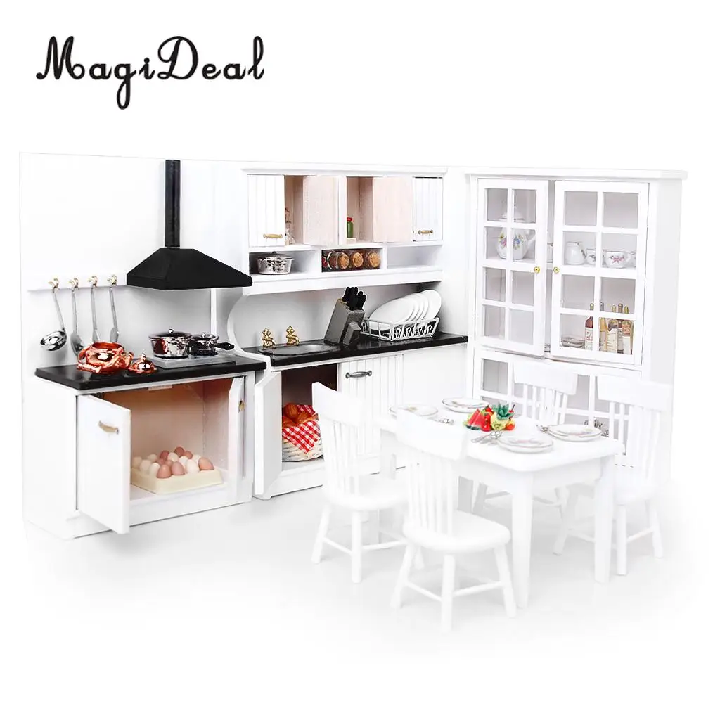 MagiDeal 1Set 1/12 Scale Dollhouse Miniature Furniture Wooden Kitchen Accs for Dolls House Children Pretend Play Toy Decoration