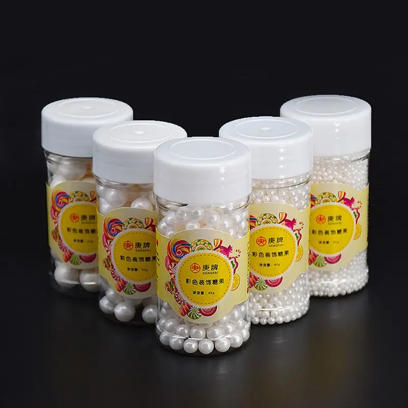 

85g White Pearl Can 85g White Pearldy Sugar Edible Beads DIY Cake Ice Cream Chocolate Craft Decoration Baking Decorative Supply