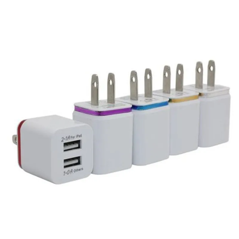 

Winangelove 100pcs 100pcs/lot 2.1A+1A Dual usb ports Ac home wall charger power adapter plug for iphone 4 5 6 7 for samsung