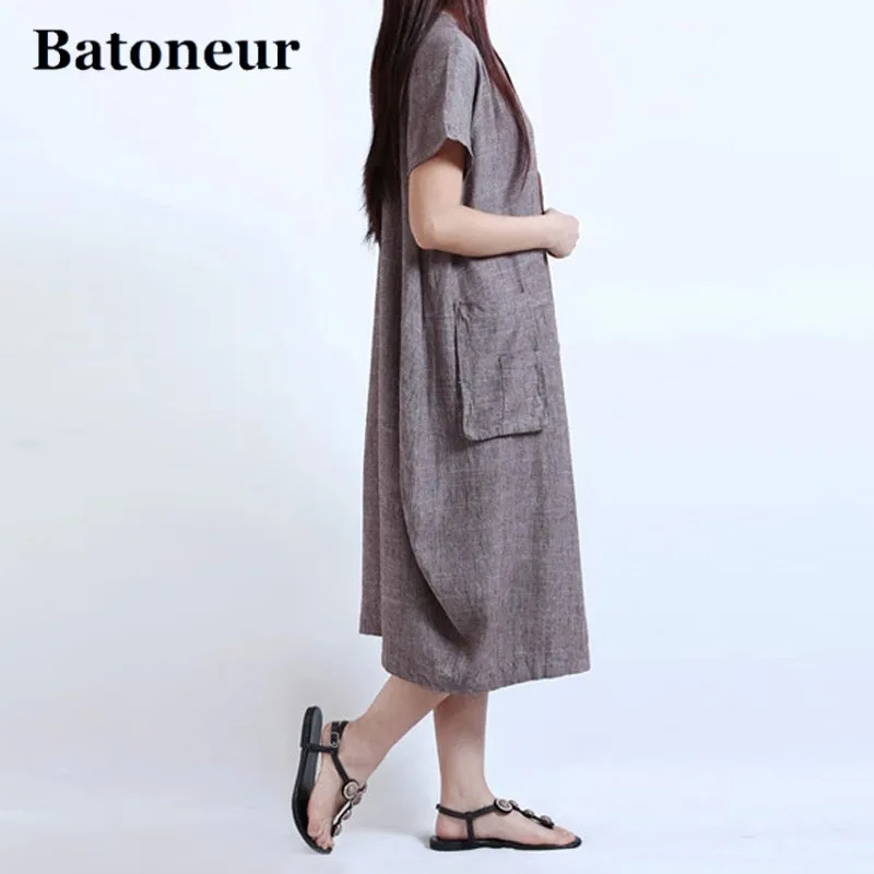 Plus-Size-Dresses-For-Women-4xl-5xl-2017-Summer-Women-Short-Sleeve-Loose-Casual-Cotton-Linen (3)