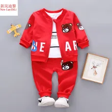 Новые детские комплекты одежды для мальчиков Детский спортивный костюм комплект одежды для мальчиков, хлопковые комплекты одежды спортивный костюм для девочек комплект из 3 предметов: куртка+ футболка+ штаны