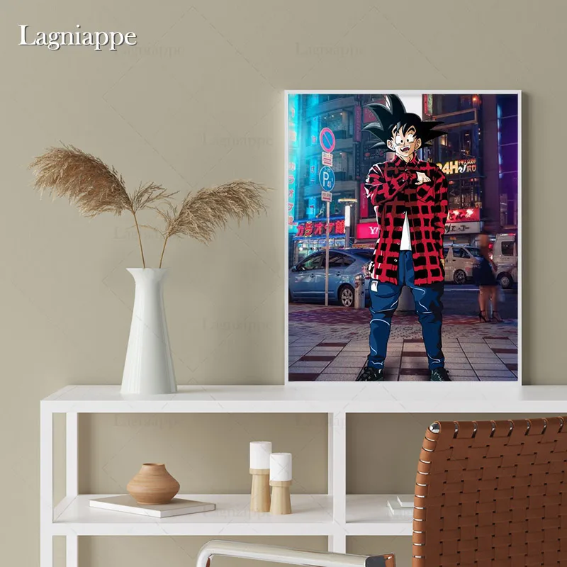 

Fashion street trend Dragon ball goku Home Kids Baby living Room Bedroom Decor Print Poster Picture Painting Wall Art Canvas