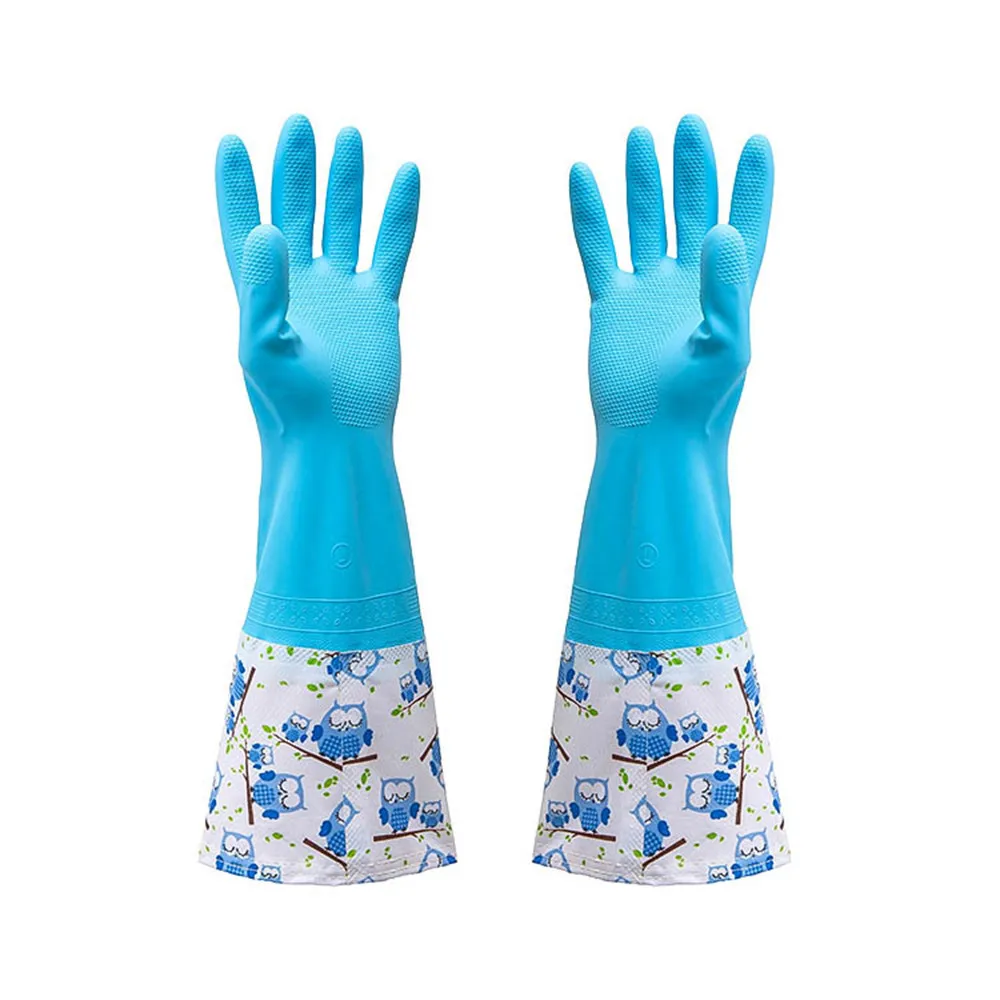 HAICAR кухонные водонепроницаемые латексные фланелевые перчатки для мытья посуды, кухонные перчатки для уборки дома, перчатки для очистки воды и пыли