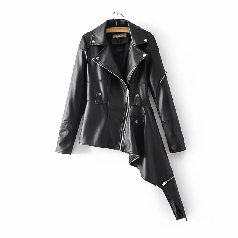 Новое поступление, Женская куртка и пальто из искусственной кожи, осенне-зимняя женская модная уличная необычная кожаная куртка, ветровка