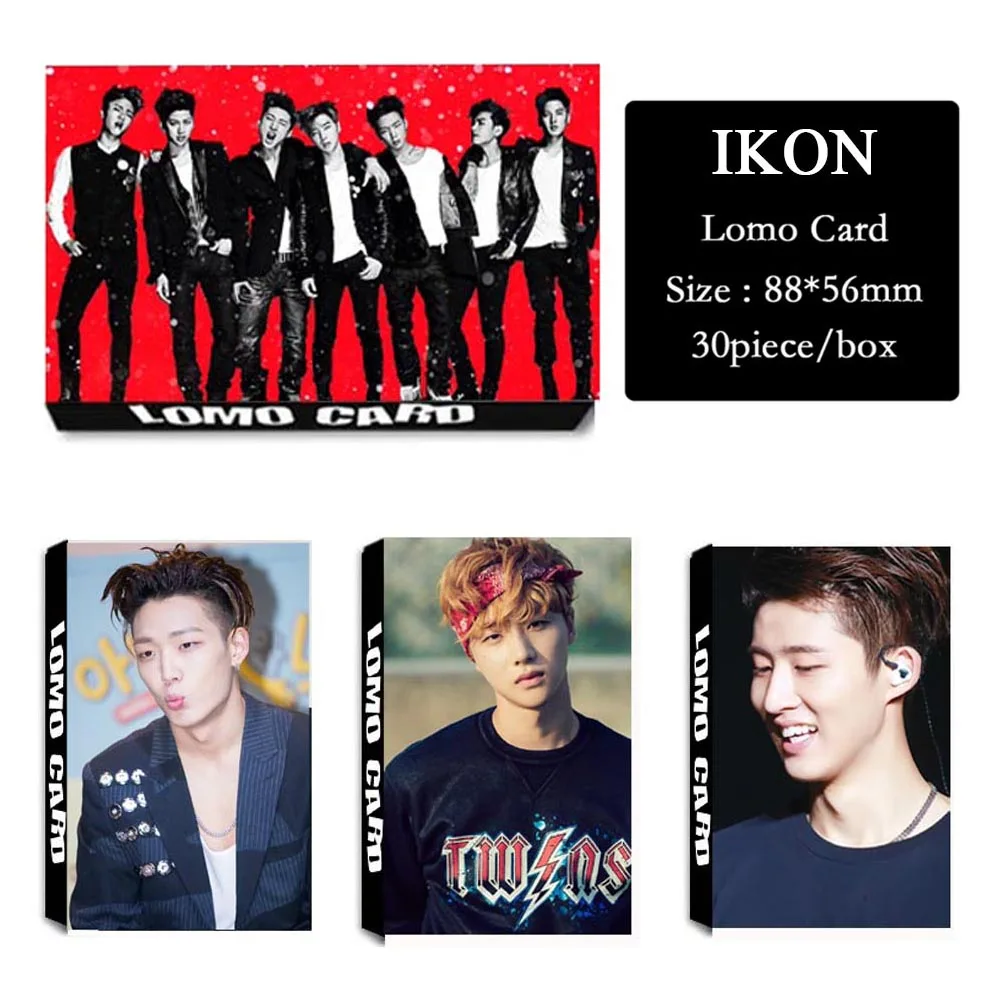 K-POP ikon 4 b. I BOBBY альбом LOMO карты Новая мода само сделанная бумага фото карта HD
