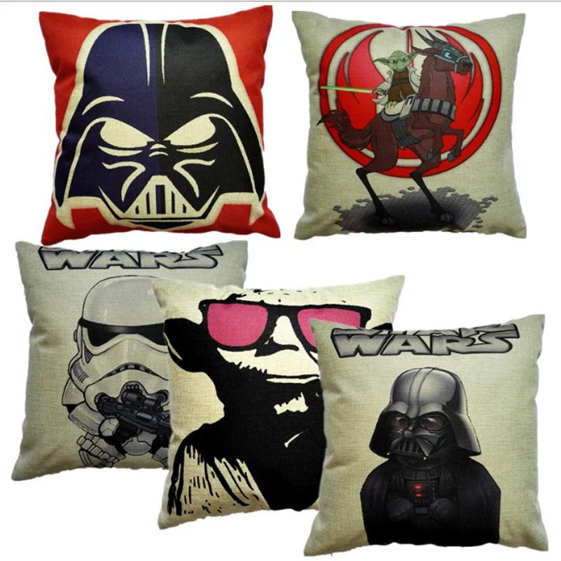 

1Pc Star Wars Decorative Pillow Cover 45*45cm Cotton Linen Pillowcase Throw Pillow Cushion Case Kids GIFT NB034