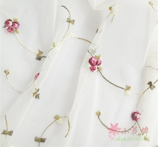Бежевый маленький цветок 3D сетка ткань вышивка кружевная лента 130 см RS61