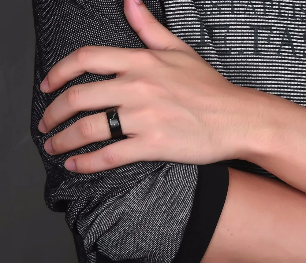 Modyle Black 316L Stainless Steel Big Dipper Rings for Man Fashion Taoism Tai Chi Yin Yang Jewelry Gift