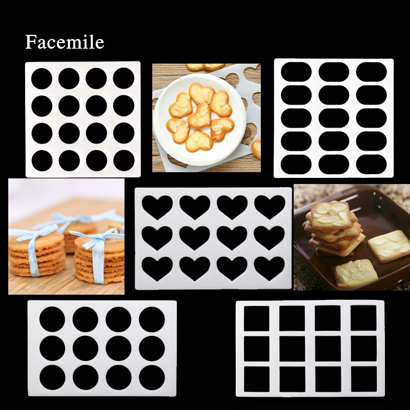Facemile 2 шт./компл. геометрические узоры шоколадного торта печенья форма для печенья чип хрустящая форма коврик для выпечки помадка инструмент для украшения торта