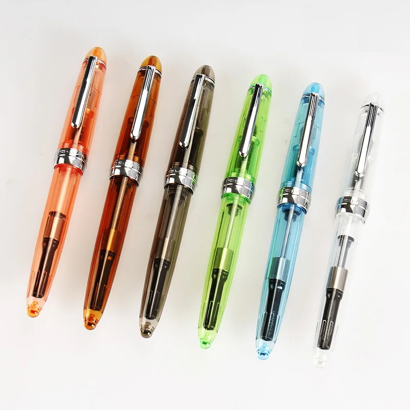 12 шт./лот прозрачные цветные авторучки Jinhao Metal Iraurita nib 0 5 мм канцелярские