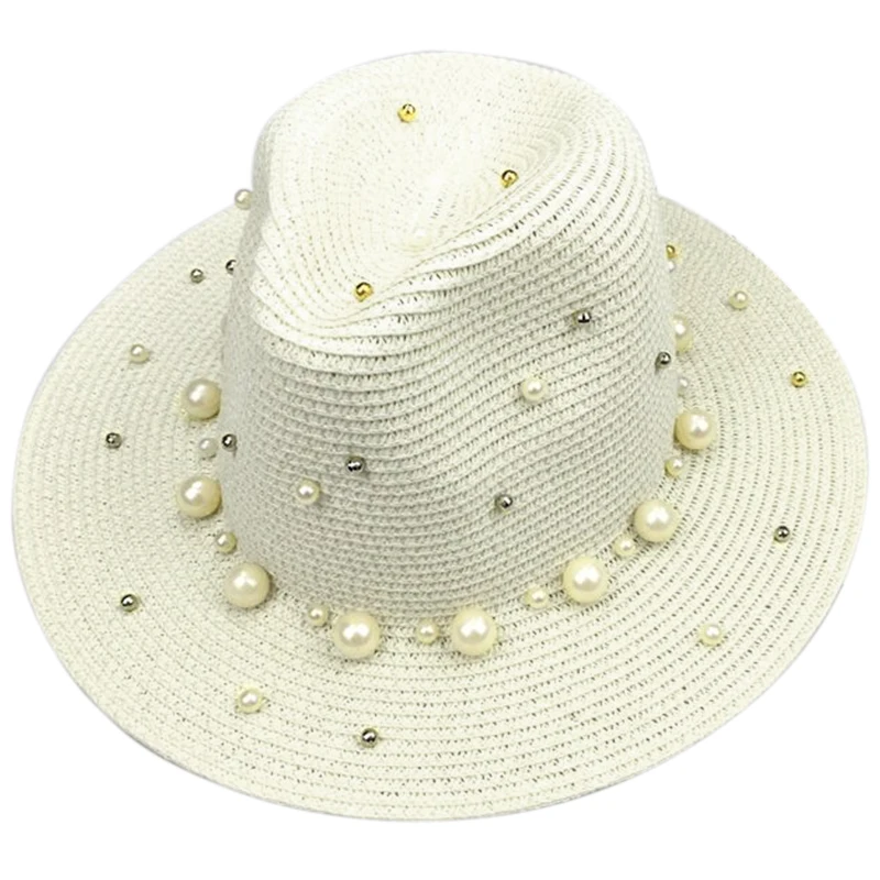 

Summer England Pearl Flat Lace Wing Cap Sunshade Hat Sun Hat Ms.Beach Hat