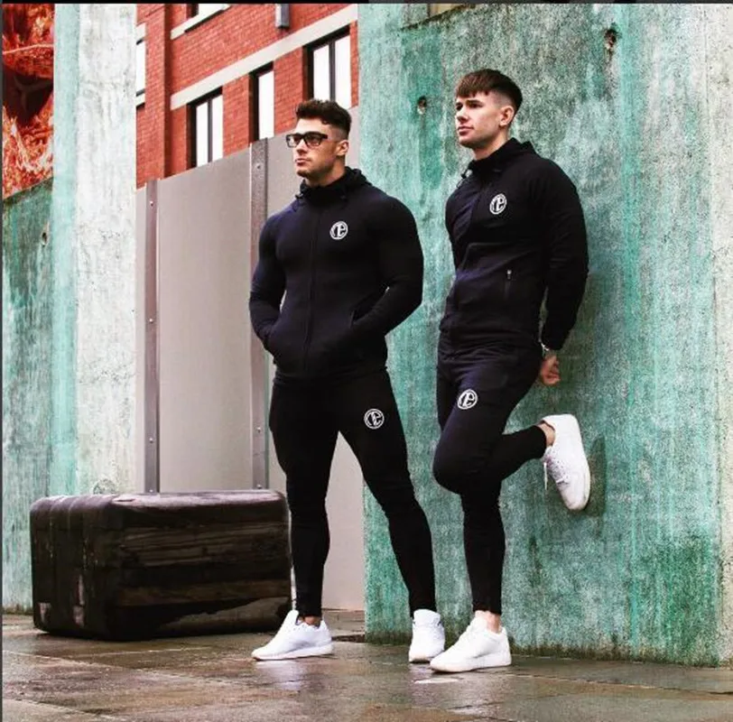 2018 Winter Sport Suits Men Hoodies Sets M-3XL Big Size Mens Gym Sportswear Running Jogging Suit Male Tracksuit 