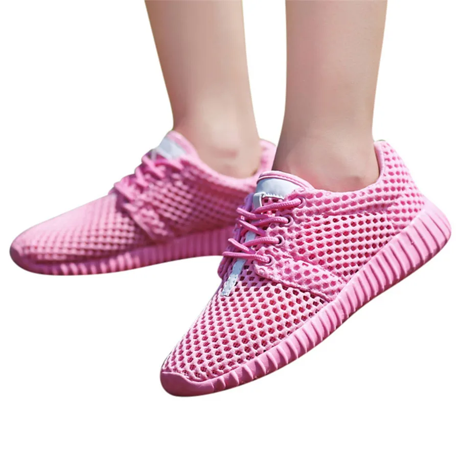2019 Women's sports shoes breathable hollow net travel comfort shoes breathable mesh casual shoes sports shoes for female 40J10 (8)