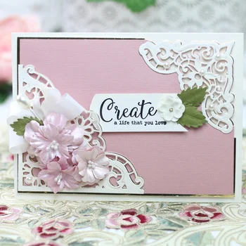 

Lace Hollowed Corner Edges Metal Cutting Dies for Scrapbooking DIY Photo Album Card Making Decorative Stencil New 2019
