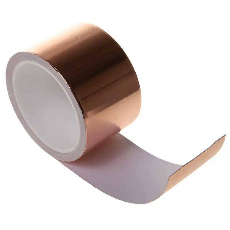 

New Single Conductive Self Adhesive EMI Copper Foil Shielding Tape Guitar Slug and Snail Barrier - 6CM*10M Rose gold