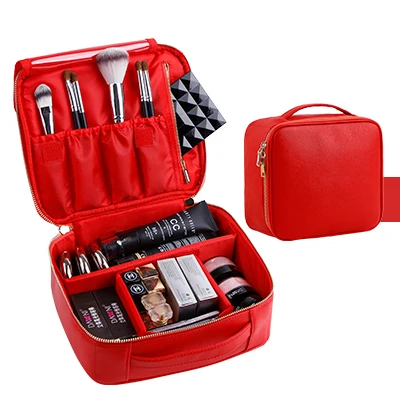 

New Professional Makeup Bag Women Cosmetic Case High Quality Female Korean Pu Leather Makeup Box Large Capacity Travel Wash Bags