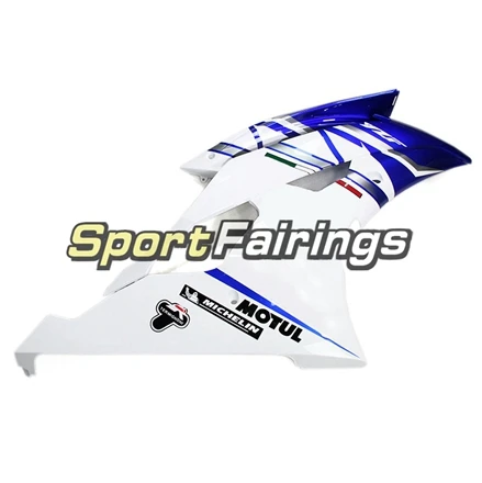 Белого и синего цвета, Обтекатели для Yamaha YZF-600 R6 2008 08 09, 10, 11, 12, 13, 14, 15, 16 лет из АБС-пластика Пластик система впрыска Кузов Панель обтекатель корпуса