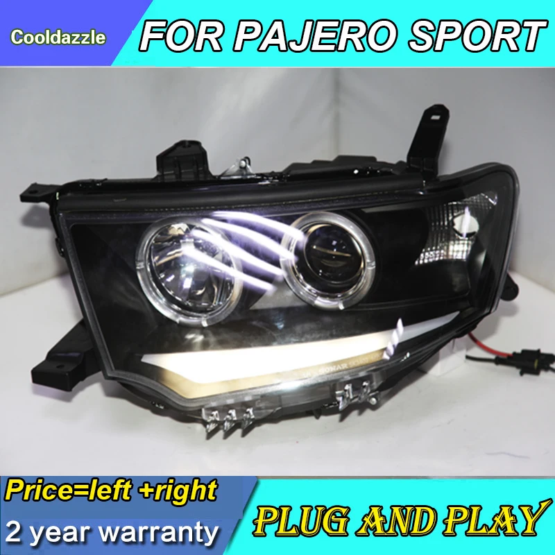 Для Mitsubishi Pajero Sport Montero Nativa Dakar CCFL фара с ангельскими глазами 2009 2010 2011 2012 2013 2014