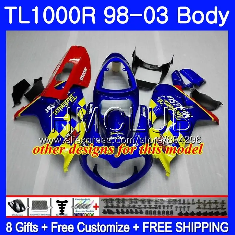 SRAD для SUZUKI TL 1000 R TL1000R 98 99 00 01 02 03 25HM. 18 TL1000 R TL 1000R 1998 1999 2000 2001 2002 2003 обтекатель Стоковая белая
