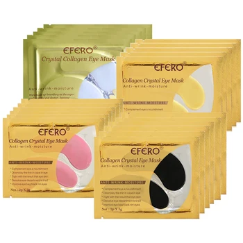 

20Pair=40Pcs Collagen Eye Mask Golden Under Eye Pads Anti Aging Dark Circle Remover Relaxing Gel Eye Mask Travel Skin Care